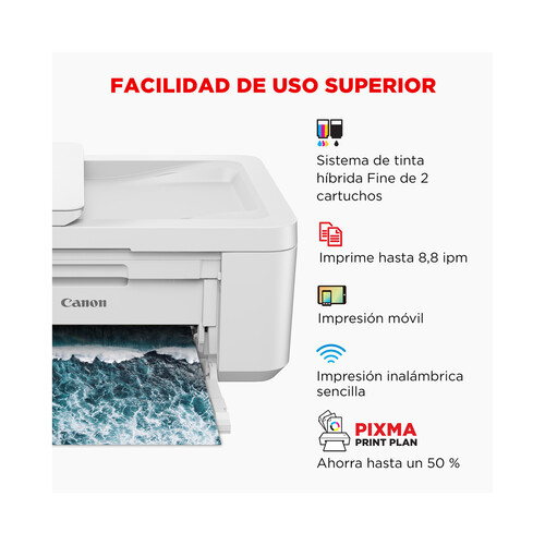 Impresora multifunción tinta CANON Pixma TR4750i, WiFi, pantalla LCD, ADF, doble cara. Compatible con Pixma Print Plan.