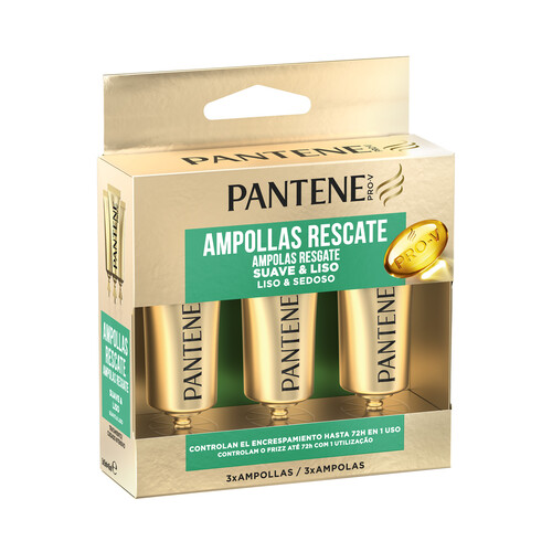 PANTENE Tratamiento intensivo en ampollas, para cabellos dañados PANTENE Suave & liso 3 x 15 ml.