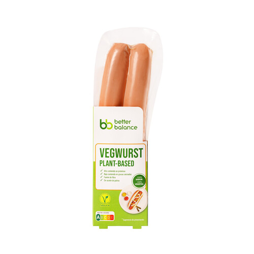 BETTER BALANCE Salchichas veganas cocidas y ahumadas tipo Vegwurst BETTER BALANCE 150 g.