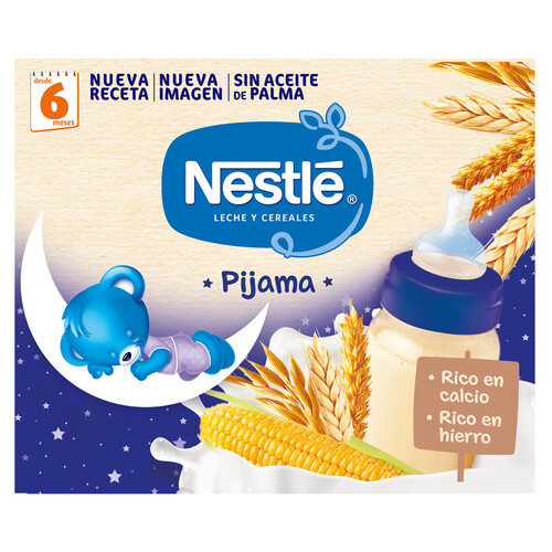 NESTLÉ Papilla líquida de leche y cereales, a partir de 6 meses NESTLÉ Pijama 250 ml.