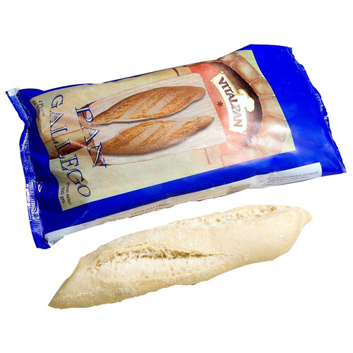 VITALPAN Barra de pan gallego con masa pre-cocida y congelada 4 x 125 g (aproximadamente).