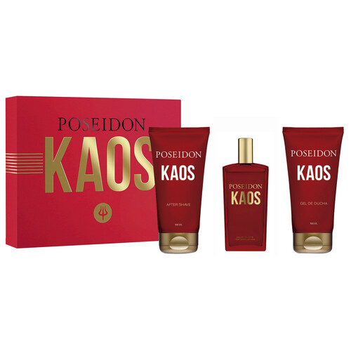 POSEIDON Kaos Estuche para hombre con colonia, gel de ducha y after shave.