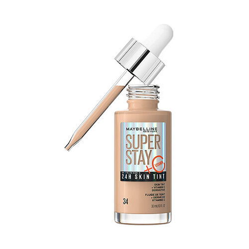 MAYBELLINE Super stay skin tint tono 34 Base de maquillaje ligera de larga duración.