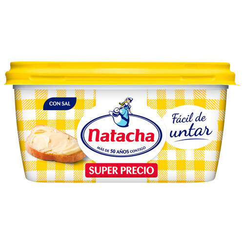 NATACHA Tarrina de materia grasa fácil de untar 20% con sal 450 g.