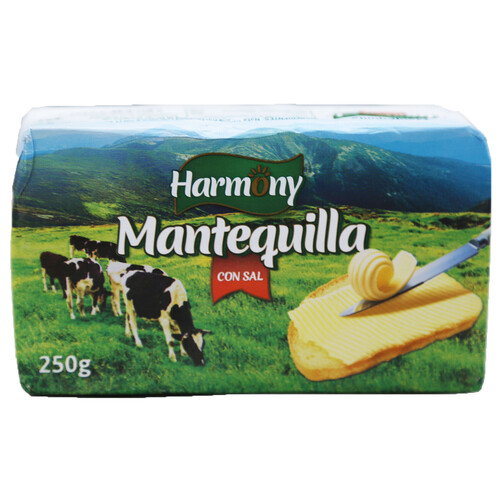 HARMONY Pastilla de mantequilla con sal 250 g.