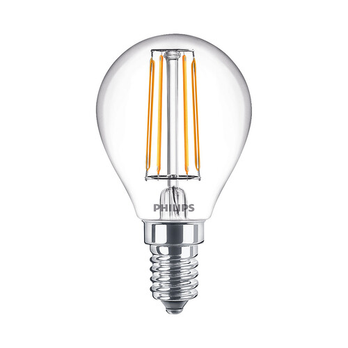 Bombilla Led E14, 4,3W=40W, luz cálida 2700K, PHILIPS.