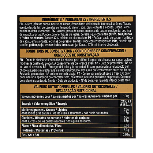 PRODUCTO ALCAMPO Chocolate negro con menta tableta 100 g.