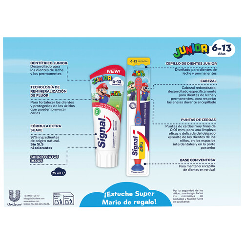 SIGNAL Super Mario Estuche con productos para la higiene dental infantil (6 - 13 años)