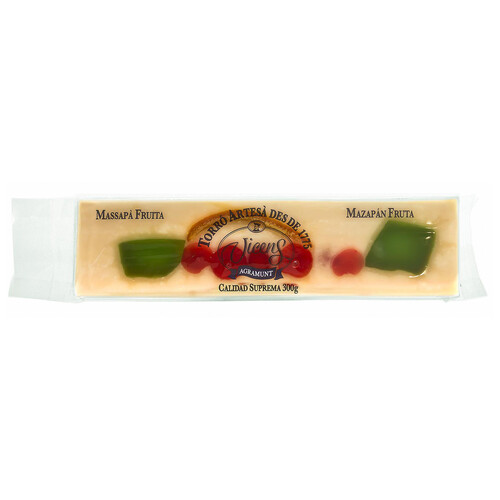 VICENS Turrón de mazapán fruta 300 g.