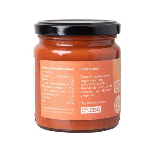 CONCA Salsa pasta Boloñesa, vegana CONCA ORGANICS 235 G.