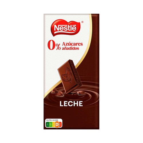 NESTLÉ Chocolate con leche sin azúcar añadido tableta de 125 g.