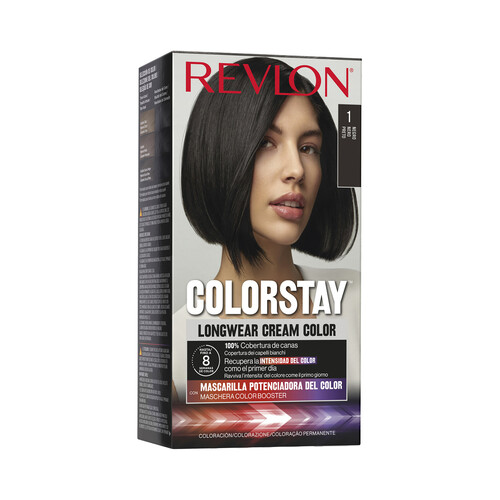 REVLON Coloración permanente tono 1 negro REVLON Colorstay.