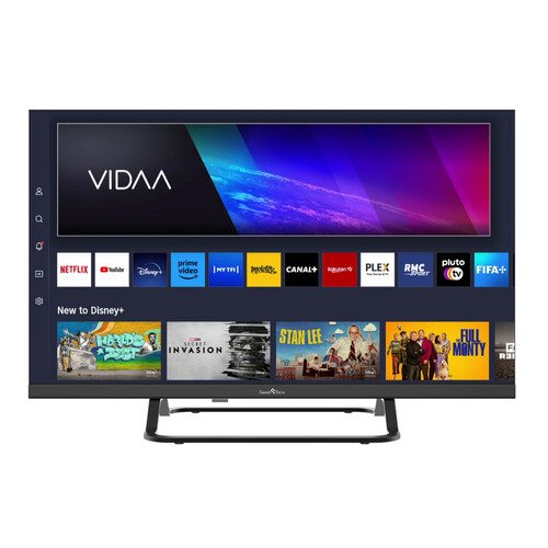 TV LED 60,9cm (24) LED SMARTECH 24HV02V, HD, Smart TV, VIDAA, color negro. 