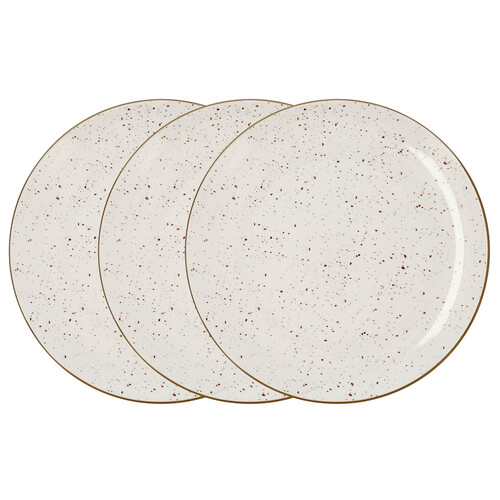 Set 3 platos llanos BIDASOA OSLO de porcelana y 27cm.