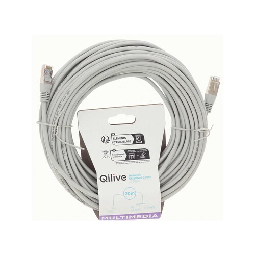 Cable RJ45 QILIVE, cat-5e, longitud 20m.