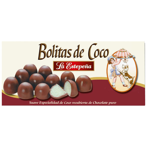 LA ESTEPEÑA Bolitas  de coco recubiertas de chocolate 180 g.