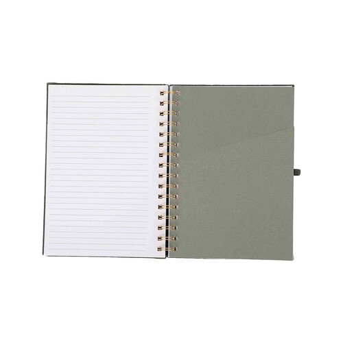 Cuaderno A5 80G 100H Horizontal/Cuadro C/Espiral Tapa Tela FSC PRODUCTO ALCAMPO