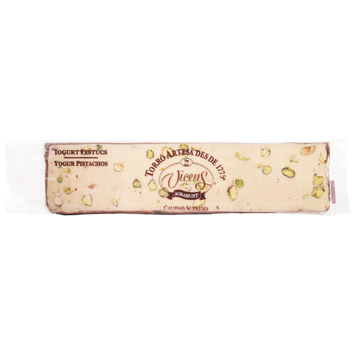 VICENS Turrón de yogur con pistachos 300 g.