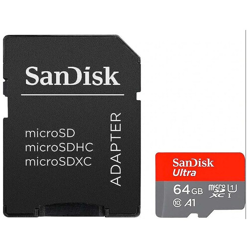 Tarjeta de memoria SANDISK ULTRA SDSQUAB MicroSDXC 64GB.