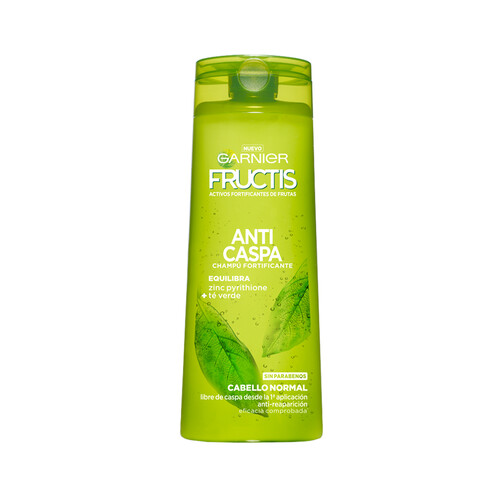 FRUCTIS Champú anticaspa fortificante sin parabenos, para cabellos normales FRUCTIS de Garnier 360 ml.