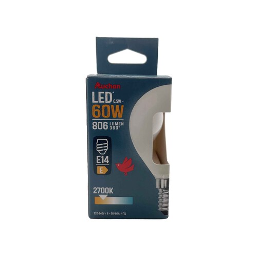 Bombilla Led E14, 6,5W=60W, luz cálida, 806 lm, PRODUCTO ALCAMPO.