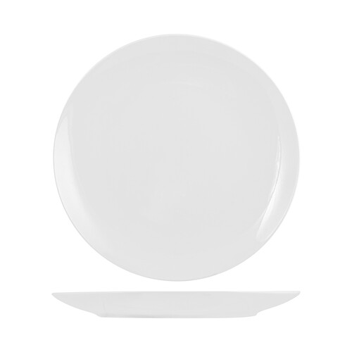 Plato de postre de porcelana color blanco 20 cm New Bone China Coupe H&H.