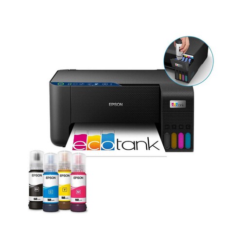 Impresora multifunción EPSON Ecotank ET-2860 con depósito de tinta, WiFi, doble cara.