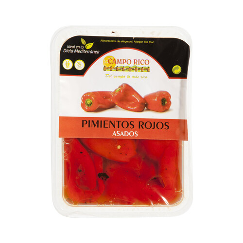 CAMPO RICO Pimientos rojos enteros y asados CAMPO RICO 500 g.