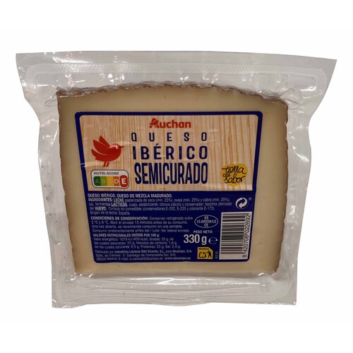 AUCHAN Queso mezcla semicurado 330 g. Producto Alcampo