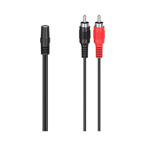 Cable adaptador QILIVE de Jack 3,5mm hembra a 2 RCA machos, 15cm, terminales dorados.