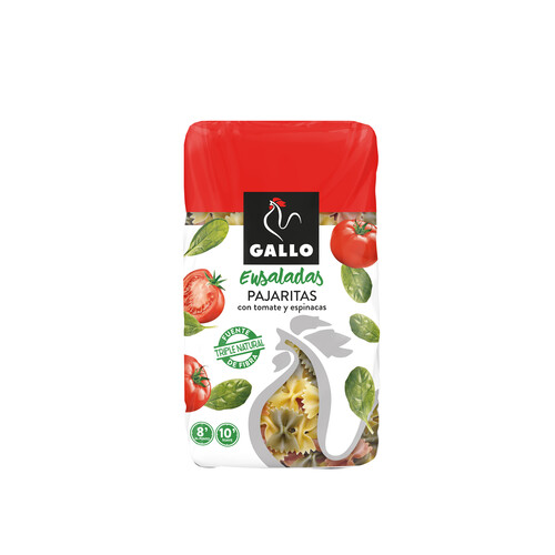 GALLO Pasta pajarita con espinacas y tomate GALLO paquete 450 g.