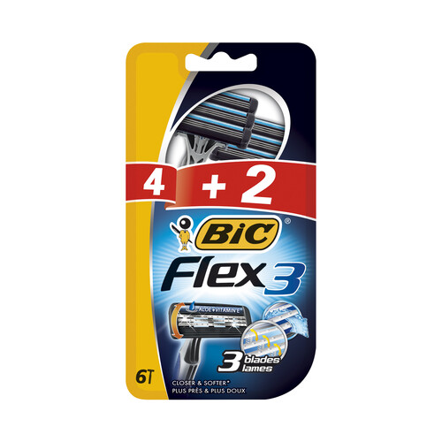 BIC Maquinilla desechable con tres hojas BIC FLEX 6 uds