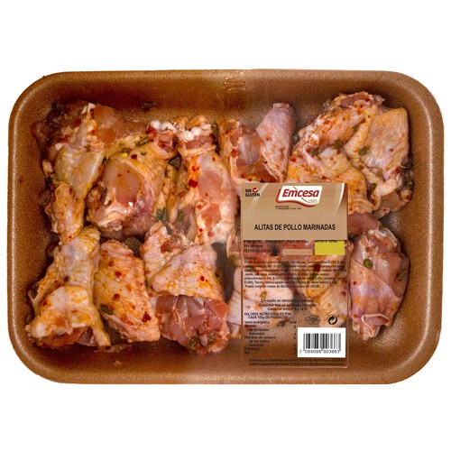 Bandeja con alitas de pollo marinadas EMCESA 800 g
