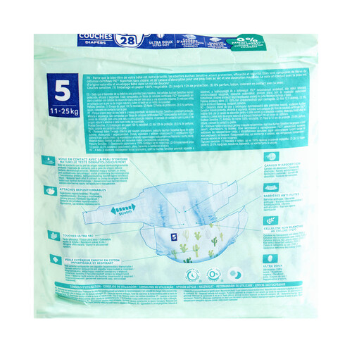 PRODUCTO ALCAMPO Baby sensitive Pañales talla 5 (11-25 kg) 28 uds.