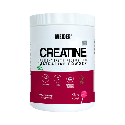 WEIDER Creatina sabor a piruleta de cereza 300 g.