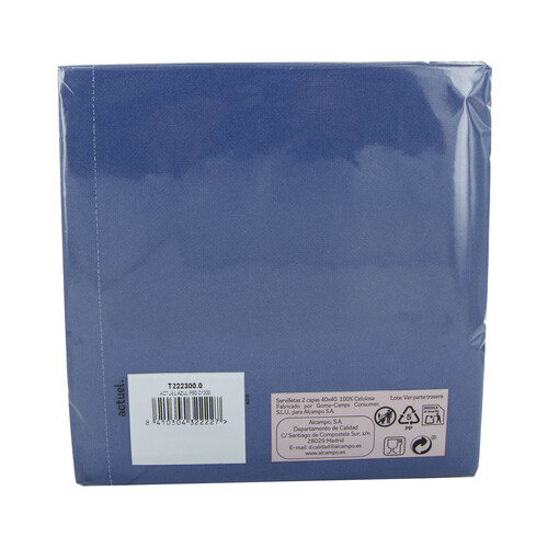 ACTUEL Servilletas doble capa de 40x40 en color azul ACTUEL 50 uds.