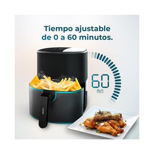 Freidora de aire 6,5L, 1700W, CECOTEC Cecofry Fantastik Inox 6500.