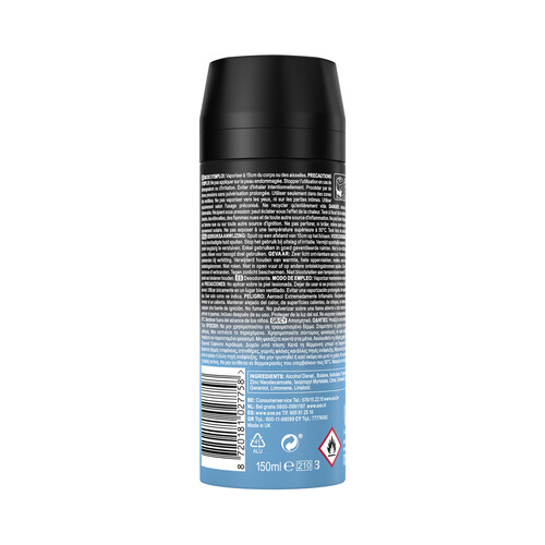 AXE Ice chill Desodorante en spray para hombre con protección antitranspirante hasta 48 horas 150 ml.