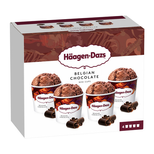 HÄAGEN-DAZS Chocolate collection Mini tarrinas de helado de diferentes chocolates 4 x 95 ml.