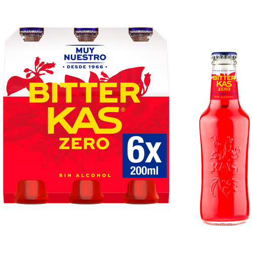 BITTER KAS Zero  Bitter sin azúcar y sin alcohol pack de 6x25 cl