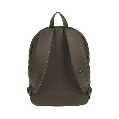 Mochila juvenil, varios compartimentos, color verde militar, ALCAMPO.