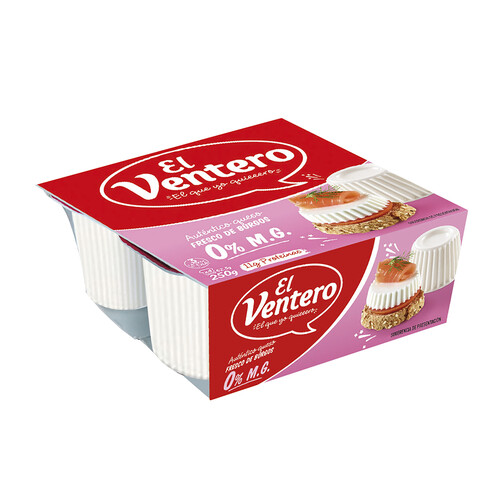 EL VENTERO Queso fresco light de Burgos EL VENTERO LIGHT tarrina de 62,5 g. pack de 4 uds.