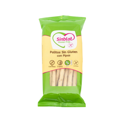 SINBLAT Palitos con pipas sin gluten SINBLAT, 80 g.