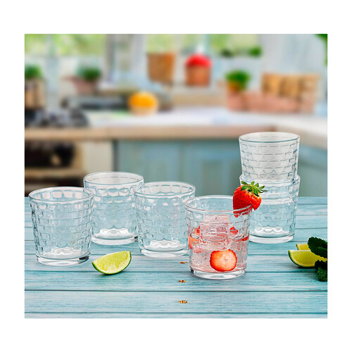 Set de 6 vasos 26cl, transparente, Square QUID.