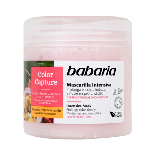 BABARIA Color capture Mascarilla capilar hidratante intensiva, para cabellos teñidos o con mechas 400 ml.