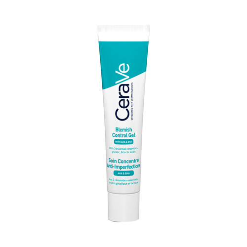 CERAVE Gel crema anti-imperfecciones con 3 ceramidas esenciales, AHA, BHA y ácidos Glicólico y Láctico 40 ml.