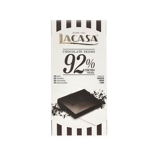 LACASA Chocolate negro 92 % cacao 100 g.