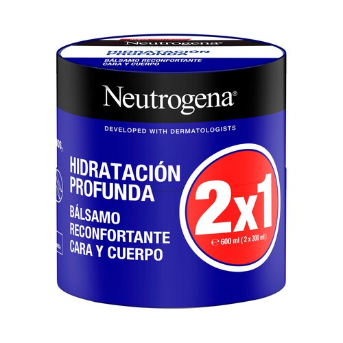 NEUTRÓGENA Bálsamo hidratación profunda, para cara y cuerpo, especial piel seca 300 ml.