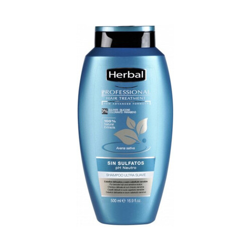 HERBAL Champú ultrasuave sin sulfatos, para cabellos delicados y cuero cabelludo sensible HERBAL Professional 500 ml.