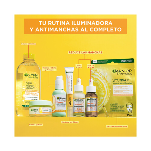 GARNIER Sérum de noche antimanchas con vitamina C GARNIER Skin active 30 ml.